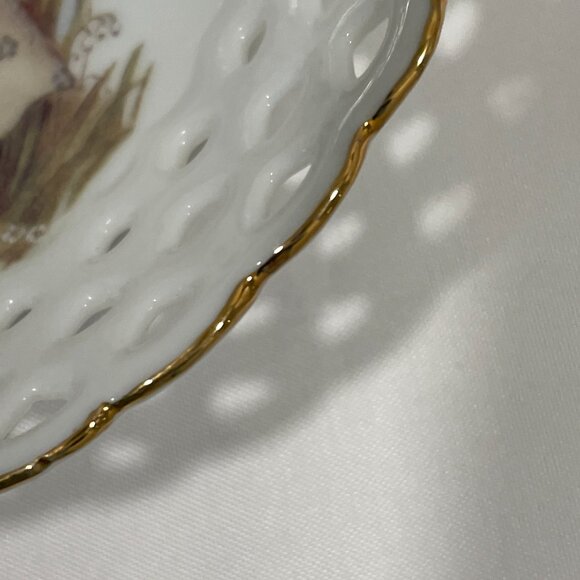 MJ HUMMEL Genuine Vintage Filagree Trinket Dish, Maiglockchen-Lily of the Valley - Picture 3 of 5